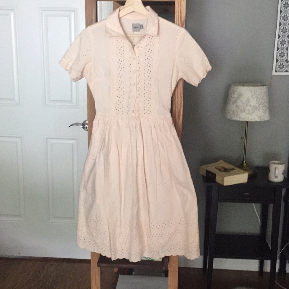 Peach shirt dress